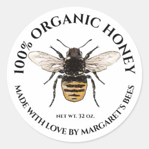 Honey Jar Labels Honeybee Honeycomb Bee Product