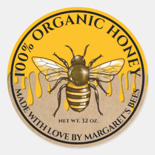 Honey Jar Labels Honeybee Honeycomb Bee Product