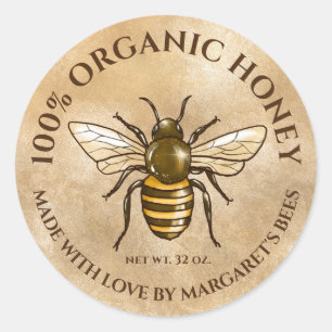 Honey Jar Labels Honeybee Honeycomb Bee Product