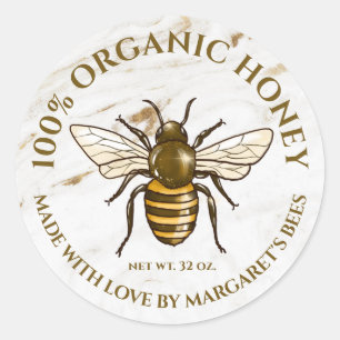 Honey Jar Labels Honeybee Honeycomb Bee Product