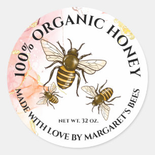 Honey Jar Labels Honeybee Honeycomb Bee Product