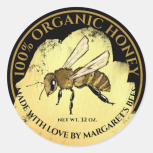 Honey Jar Labels Honeybee Honeycomb Bee Product