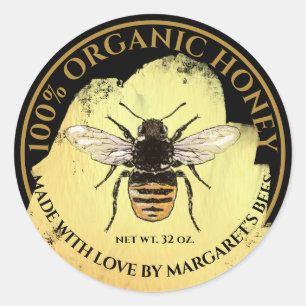 Honey Jar Labels Honeybee Honeycomb Bee Product