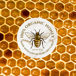 Honey Jar Labels Honeybee Honeycomb Bee Product