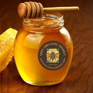 Honey Jar Labels Honeybee Honeycomb Bee Product