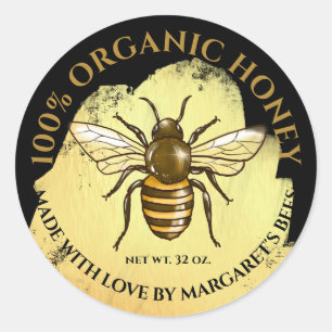 Honey Jar Labels Honeybee Honeycomb Bee Product
