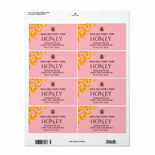 Honey Jar Labels,honeybees,honey shipping labels,l