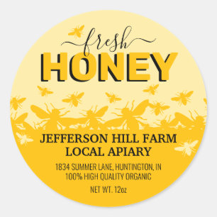 Honey Jar Labels Honeycomb Bee Apiary