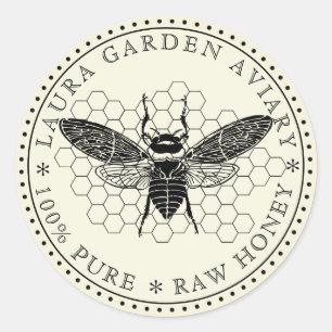 Honey jar lid label for Bee Comb Apiary