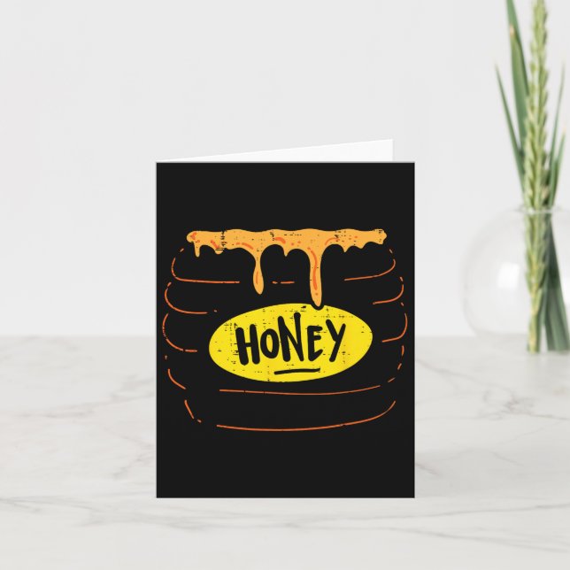 Honey Jar Pot Costume Fun Sweet Halloween Men Wome Card (Front)