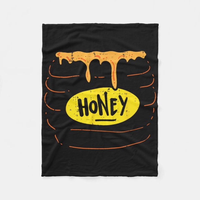 Honey Jar Pot Costume Fun Sweet Halloween Men Wome Fleece Blanket (Front)
