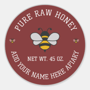 Honey Jar Stickers Bee & Honeycomb Apiary Labels