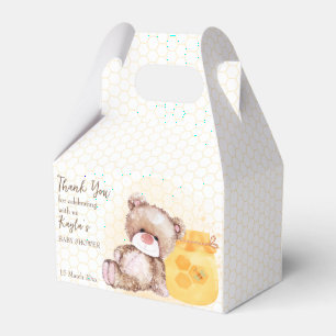 Honey jar teddy bear bearly wait baby shower favour box