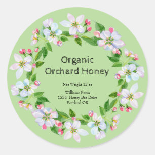 Honey Jar  Watercolor Label   Orchard Honey