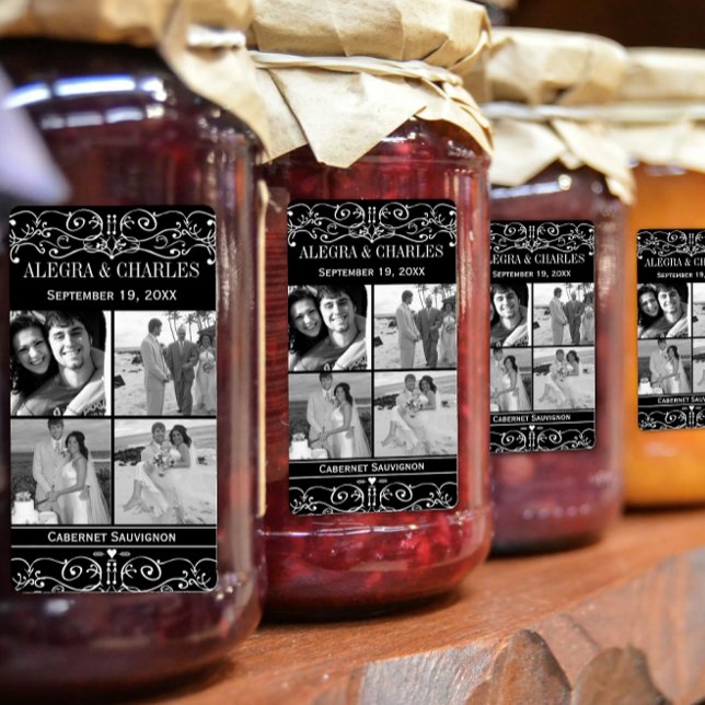 Honey Jelly Jar Labels 4 Photo Wedding Jar Favour  (Creator Uploaded)