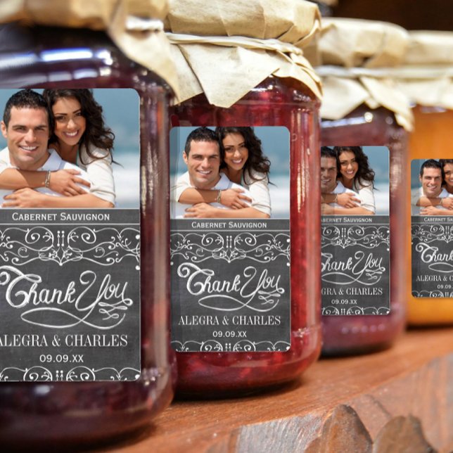 Honey Jelly Jar Labels 4 Photo Wedding Wine Labels (Creator Uploaded)