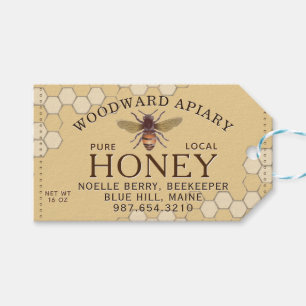 Honey Label with Nutrition Facts Honeycomb Yellow