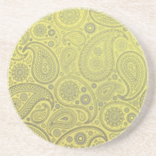 Honey lemon paisley coasters