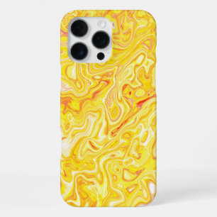 Honey Lemon Yellow Marble Texture Abstract Liquid iPhone 16 Pro Max Case
