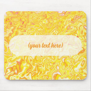 Honey Lemon Yellow Marble Texture Abstract Liquid Mouse Mat