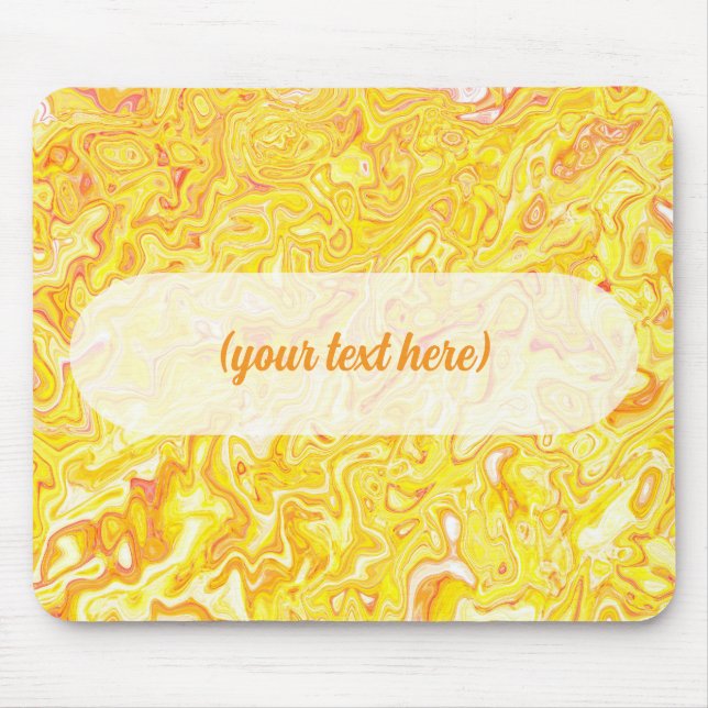 Honey Lemon Yellow Marble Texture Abstract Liquid Mouse Mat (Front)