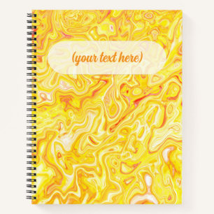 Honey Lemon Yellow Marble Texture Abstract Liquid Notebook
