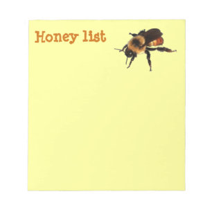 Honey List with Bee Notepad