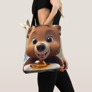Honey-loving bear tote bag