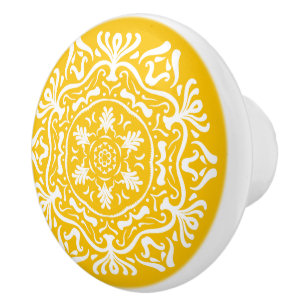 Honey Mandala Ceramic Knob