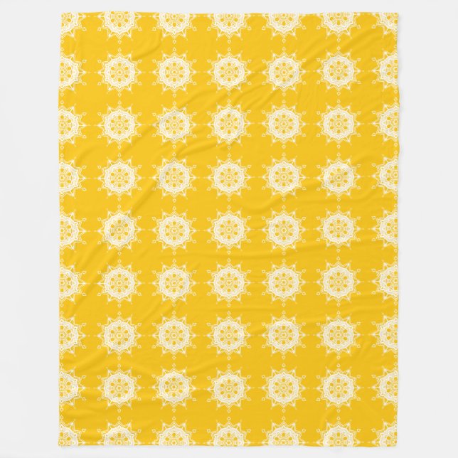 Honey Mandala Fleece Blanket (Front)