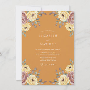 Honey Mauve Petal Wedding Invitation