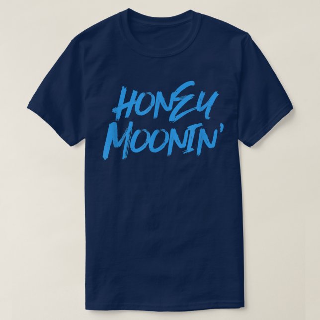 Honey MooninCouples Matching Blue Honeymoon Vacati T-Shirt (Design Front)