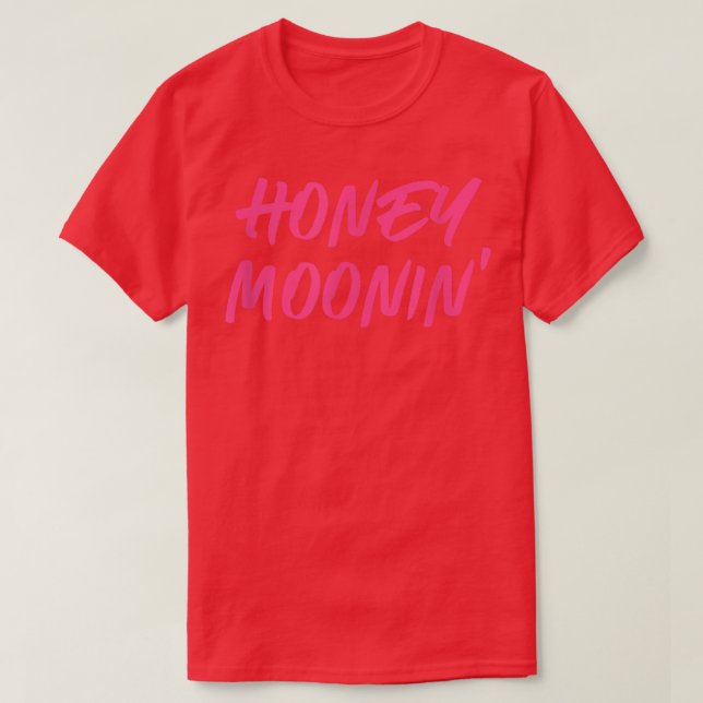 Honey MooninMarried Couples Matching Honeymoon Cut T-Shirt (Design Front)
