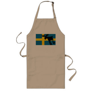 Honey / Moose with Swedish flag Long Apron
