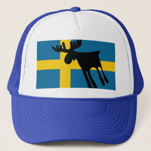 Honey / Moose with Swedish flag Trucker Hat