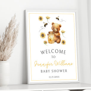 Honey mummy to bee bear Baby Shower Welcome Sign