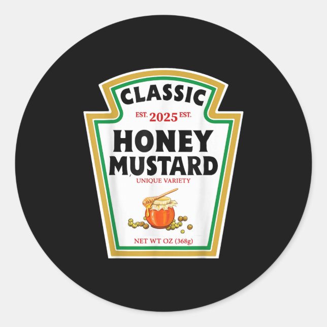 Honey Mustard Diy Halloween Costume Matching Group Classic Round Sticker (Front)