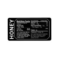 Honey Nutrition Facts Address Label Black