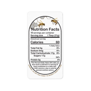 Honey Nutrition Facts Bee Honeycomb Infant Warning Label