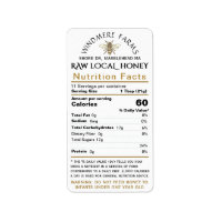 Honey Nutrition Infant Warning & Bee Shipping Size
