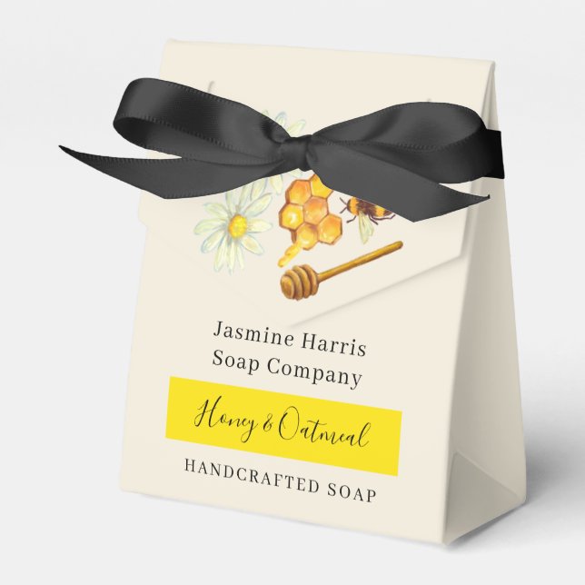Honey & Oatmeal Handmade Soap Favour Box (Front Side)