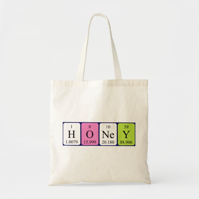 Honey periodic table name tote bag (Front)