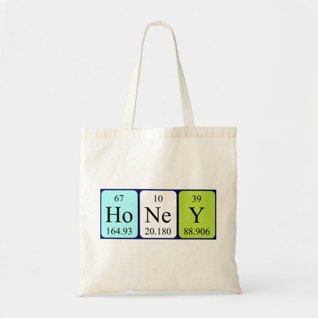 Honey periodic table name tote bag (Front)