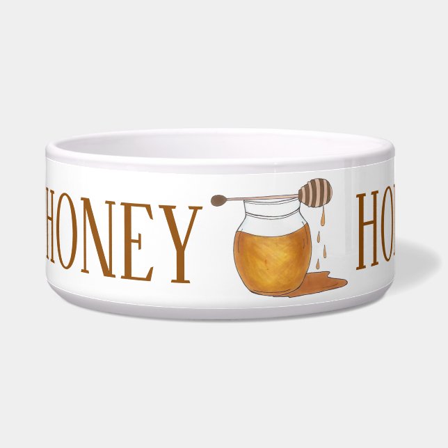 HONEY Personalised Honeypot Sweet Golden Honey Jar (Left)