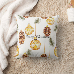 Honey Pine Cones Christmas Cushion