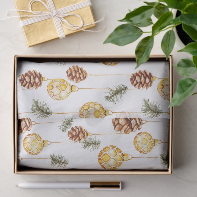Honey Pine Cones Christmas Tissue Paper (Gift)