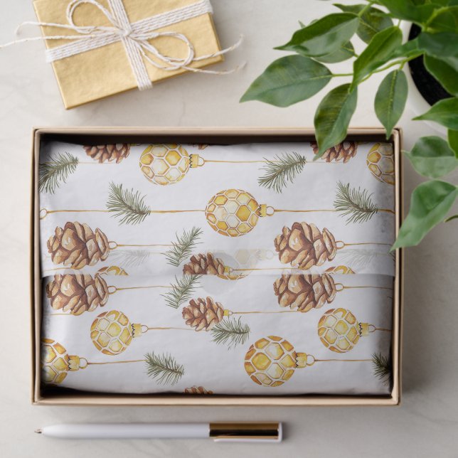 Honey Pine Cones Christmas Tissue Paper (Gift)
