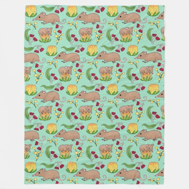 Honey Possum Fleece Blanket (Front)