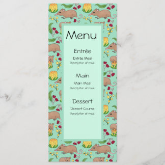 Honey Possum Menu