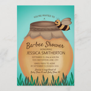 Honey Pot and Honey Bee Baby Shower Invitation